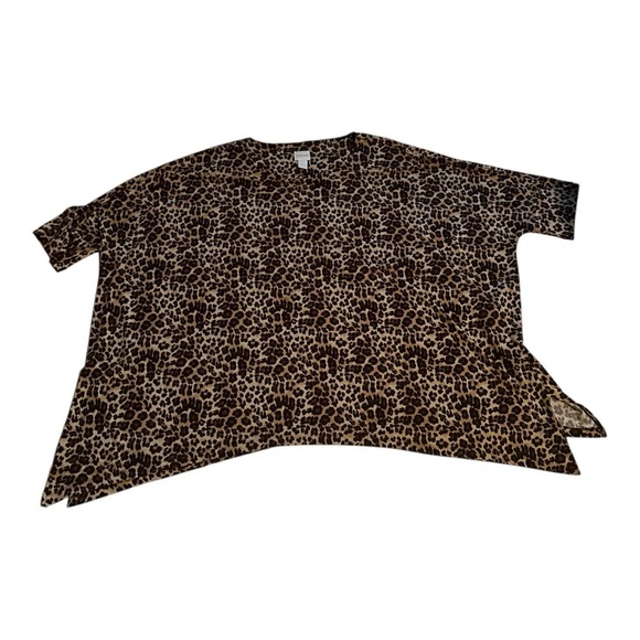 Chico's Leopard Print Blouse Size 3 (XL) - Picture 1 of 3